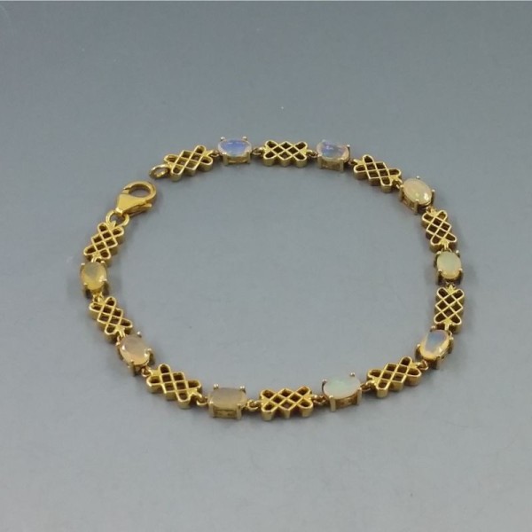 Opal and Gold Vermeil Link Bracelet UK